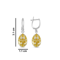 Kavun Özel Tasarım Beyaz Altın Küpe BK212