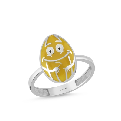 Kavun Özel Tasarım Beyaz Altın Yüzük OD612