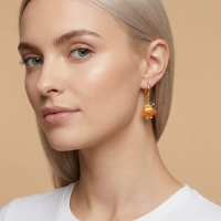 Kayısı Özel Tasarım Altın Küpe B185