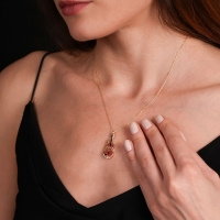 Keman Mineli Altın Kolye MZK29