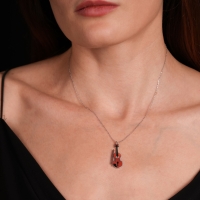 Keman Mineli Beyaz Altın Kolye MZ30