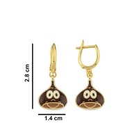 Kestane Özel Tasarım Altın Küpe K143