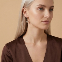 Kestane Özel Tasarım Altın Küpe K143