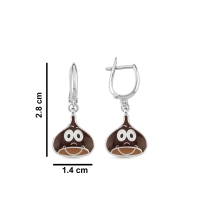 Kestane Özel Tasarım Beyaz Altın Küpe BK144