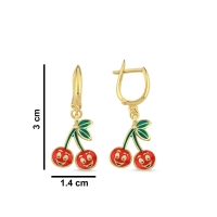 Kiraz Özel Tasarım Altın Küpe B193