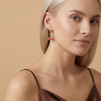 Kiraz Özel Tasarım Altın Küpe B193