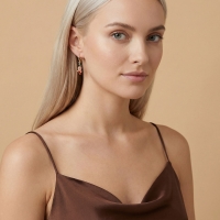 Kırmızı Biber Özel Tasarım Altın Küpe 117