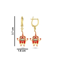 Kırmızı Dolmalık Biber Tasarım Altın Küpe K121