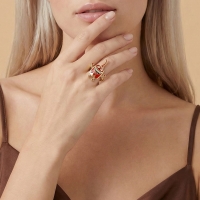 Kırmızı Dolmalık Biber Özel Tasarım Altın Yüzük Y521