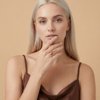 Kırmızı Dolmalık Biber Özel Tasarım Altın Yüzük Y521