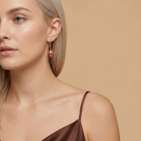 Kırmızı Dolmalık Biber Tasarım Altın Küpe K121