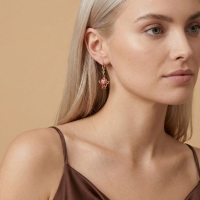 Kırmızı Dolmalık Biber Tasarım Altın Küpe K121