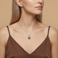 Kivi Özel Tasarım Beyaz Altın Kolye B115