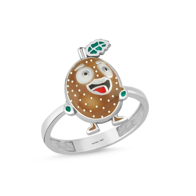 Kivi Özel Tasarım Beyaz Altın Yüzük OD616