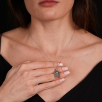 Ksilofon Mineli Beyaz Altın Kolye MZ36