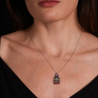 Ksilofon Mineli Beyaz Altın Kolye Ucu ZV35