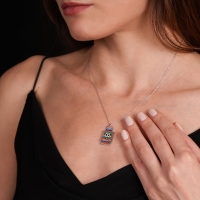 Ksilofon Mineli Beyaz Altın Kolye Ucu ZV35