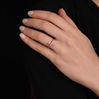 Kunzit Damla Taşlı Altın  Yüzük YZ15