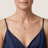 Kunzit Damla Taşlı Altın Kolye AKM12