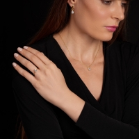 Kuvars Damla Taşlı Altın Takım TKM14