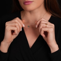 Kuvars Taşlı Altın Kolye AKM06