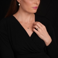 Kuvars Taşlı Altın Takım TKM06