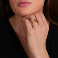 Kuvars Taşlı Altın Yüzük YZ06