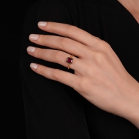 Lal Taşlı Altın Yüzük YZ09