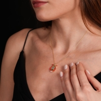 Lir Mineli Altın Kolye MZK33