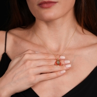 Lir Mineli Altın Kolye MZK33