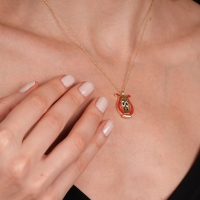 Lir Mineli Altın Kolye Ucu MZ34