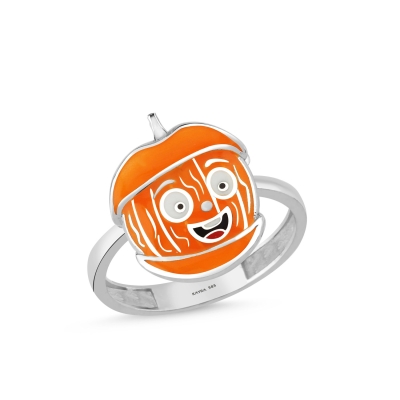 Mandalina Özel Tasarım Beyaz Altın Yüzük YHK548