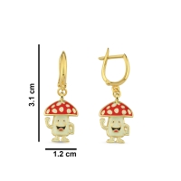 Mantar Özel Tasarım Altın Küpe K113