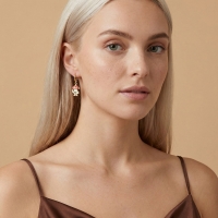 Mantar Özel Tasarım Altın Küpe K113