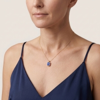 Mavi Topaz Taşlı Altın Kolye AKM07