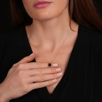 Mavi Topaz Taşlı Altın Kolye AKM07