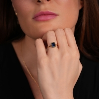 Mavi Topaz Taşlı Altın Takım TKM07