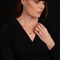 Mavi Topaz Taşlı Altın Takım TKM07