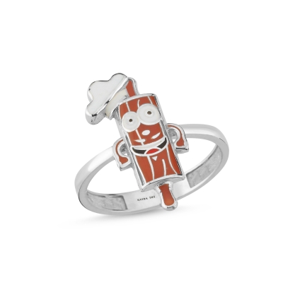 Merdane Özel Tasarım Beyaz Altın Yüzük OD622