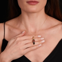 Mikrofon Mineli Altın Kolye Ucu SD6