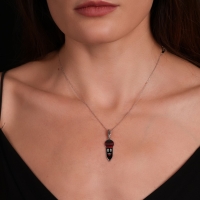 Mikrofon Mineli Beyaz Altın Kolye Ucu HK5