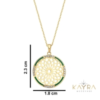 Mineli Yaşam Çiçeği Altın Kolye AKM112