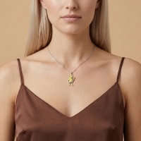 Muz Özel Tasarım Beyaz Altın Kolye B74