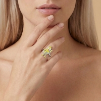 Muz Özel Tasarım Beyaz Altın Yüzük OD574