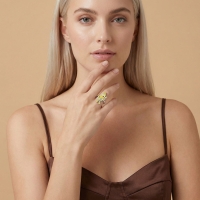 Muz Özel Tasarım Beyaz Altın Yüzük OD574