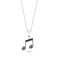 Nota Mineli Beyaz Altın Kolye MZK4