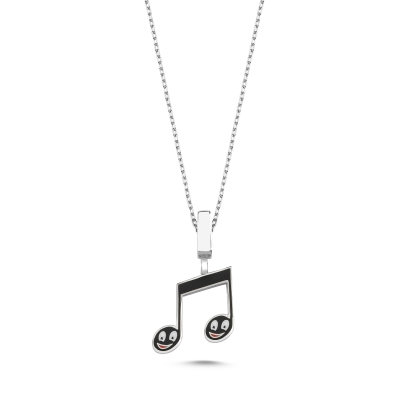 Nota Mineli Beyaz Altın Kolye MZK4