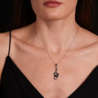 Nota Mineli Beyaz Altın Kolye Ucu DR1