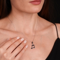 Nota Mineli Beyaz Altın Kolye Ucu DY3