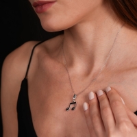 Nota Mineli Beyaz Altın Kolye Ucu DY3